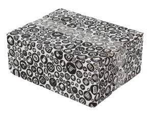 25x20x10cm Koli - 1,7 Desi Koli - Tek Oluklu Siyah Alışveriş Desenli Koli - 1