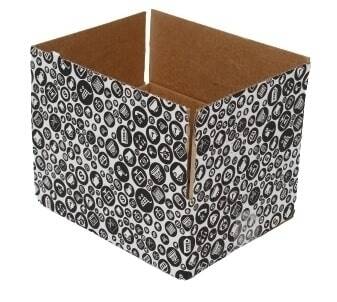 25x20x10cm Koli - 1,7 Desi Koli - Tek Oluklu Siyah Alışveriş Desenli Koli - 2