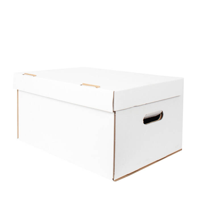 46,5x34x24cm Kutu - 12 Desi Kutu - Çift Oluklu Kilitli Kutu - Beyaz - 3