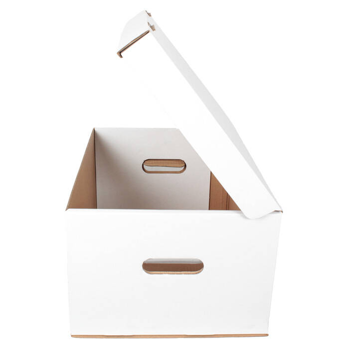 46,5x34x24cm Kutu - 12 Desi Kutu - Çift Oluklu Kilitli Kutu - Beyaz - 4